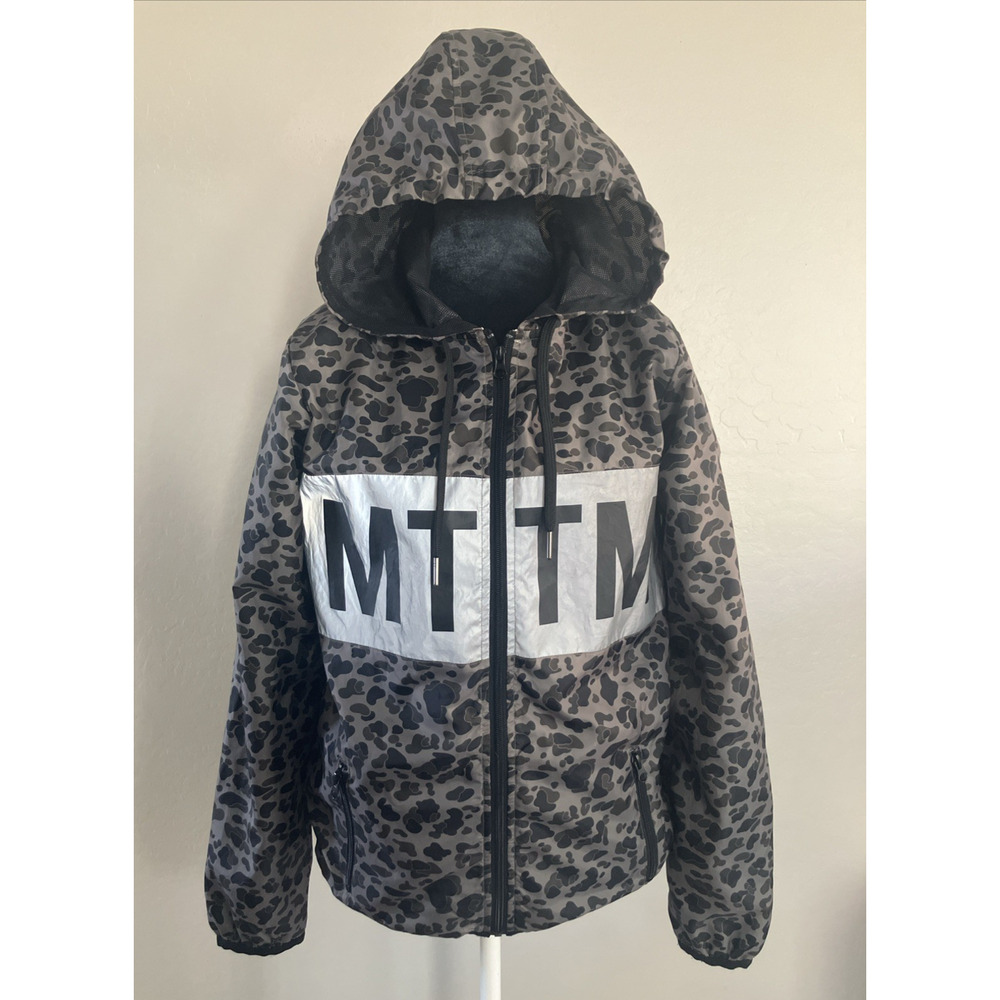 Married To The Mob Camo Jacket Hoodie Windbreaker Streetwear Oversized Small